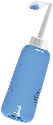 GALPADA Flacon de Rinçage Nasal de 500ml en Plastique 2 Embouts, Contrôle du Débit D'eau, pour Garçon et Filles et Adultes, Nettoyage du Nez et Sinus