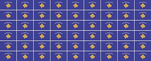 INDIGOS UG - Mini Aufkleber Set - Pack glatt - 20x12mm - Sticker - kosovo - Self-Adhesive - Flagge - Banner - Standarte fürs Auto, Büro, zu Hause und die Schule - 54 Stück - für Auto, Laptop