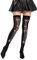 DRESS ME UP - BB-027-black Strümpfe Damenstrümpfe Overknees Schwarz Knochen Herz Tag der Toten Halloween Mexiko