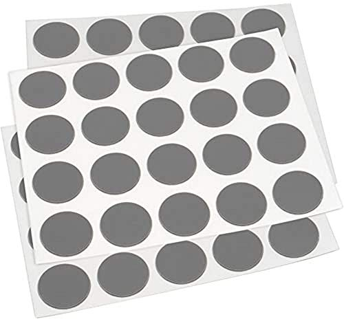Adsamm® / 60 x Abdeckkappen / Dunkelgrau / Ø 13 mm / rund / 0,45 mm dünne selbstklebende Möbelpflaster