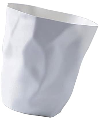 LOVIVER Kreativ Abfalleimer, Büro Mülleimer, Großer Papierkorb für Büro, Küche& Schlafzimmer, Büro Accessoires, Papiermülleimer, Weiß groß