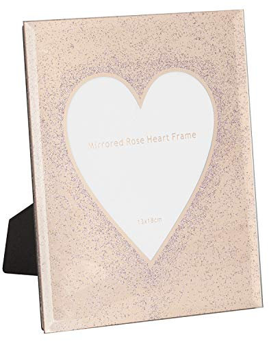 DEENZ Heart Shape Rose Gold Glitter Frame Picture Frame Photo Frame Photo Size(13 x 18cm)