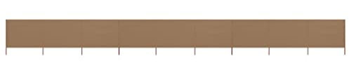 vidaXL Windschutzgewebe Faltbar Windschutz Sichtschutz Sonnenschutz Camping Balkon Terrasse Garten Zaun Strand 9-TLG. 1200x120cm Taupe