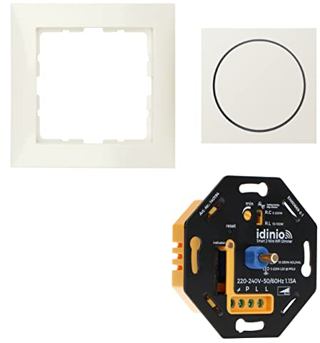 idinio Smart Universaldimmer als Komplettset mit Berker S.1 weiß glänzend, Phasenabschnitt, Phasenanschnitt, bis 250W