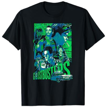 Ghostbusters Joshua Budich Illustrated Poster Retro Movie T-Shirt