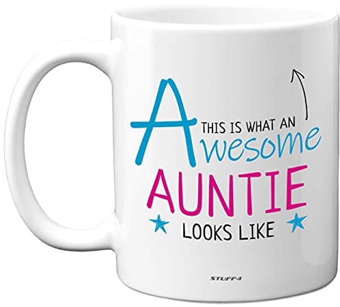 Stuff4 This is What an Awesome Auntie Looks Like Mug, 11oz Ceramic Dishwasher Safe Premium Mugs, Best Auntie Gifts, Gift for Christmas and Anniversaries