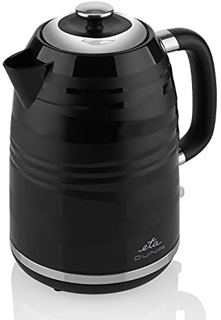 ETA Wasserkocher Duna I 1.7 Liter I 2200W I Teekocher I Lichtsignal für Betrieb I doppeltes Sicherheitssystem I automatische Abschaltung I Schwarz