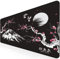 Nyfter - 3XL Gaming Mauspad Sakura Schwarz 1200 x 600mm Premium Fuji Mousepad Size Groß vernähte Kanten langlebig mit high-end Glide und Anti-Rutsch Speed Gaming Mauspad