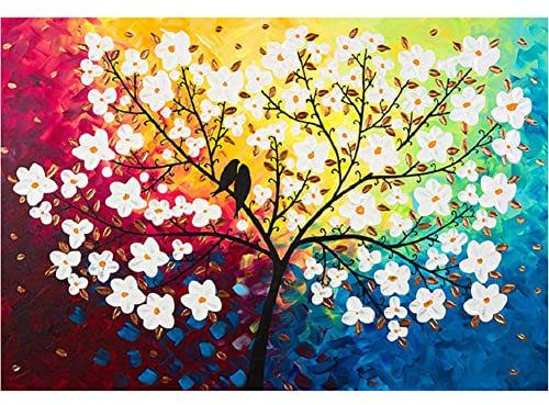 5D DIY Diamond Painting Kits Baumvogel Voll Bohren Strass Kristall Diamant Malerei Kinder Erwachsene Kreuzstich Stickerei Anzahl Mosaik Für Home Wall Dekoration Handwerk Round Drill 60x80cm AAB16570