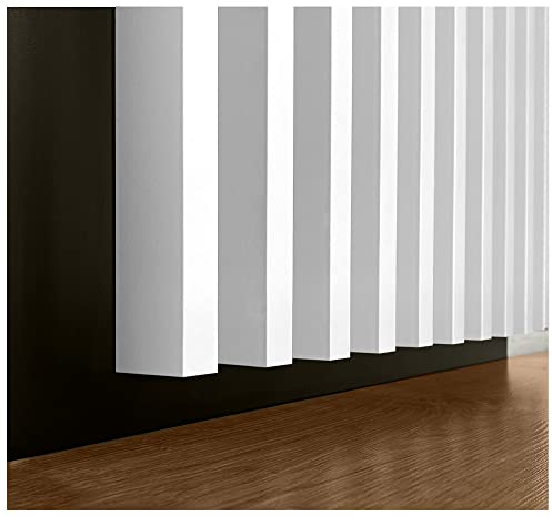 Clamaro 'Artem' 12 Stk. Lamellenwand Leisten 28x37 mm x 275 cm* mit Nut-Aussparung für einfache Klebemontage | Dekowand MDF Holzlamellen für z.B. Akustikpaneele oder Wandpaneele | Weiß matt