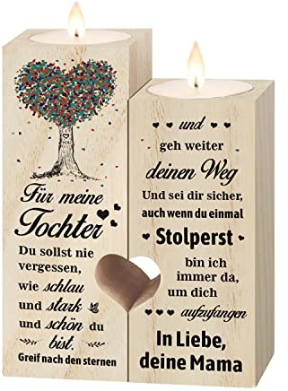 Geschenk für Tochter, Beste Tochter Geschenke, Kerzenständer - an Meine Tochter, Geschenk Tochter von Mama, Mutter Mama Tochter Geschenk Geburtstag