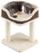 GOPLUS Arbre à Chat 50 CM en Bois Recouvert Peluche, Poteaux en Sisal, Nid Confortable, Beige
