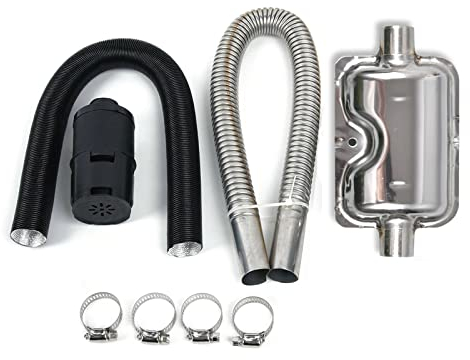 Carkio Auto Diesel Standheizung Auspuffrohr für Webasto Eberspacher 60cm Edelstahl Auspuffrohr Schalldämpfer Filter für Standluft Diesel Heizung
