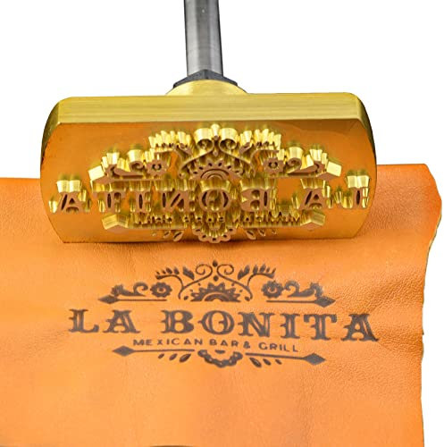 Individuelles Branding-Eisen für Holz, personalisiertes Holzstempel-Logo als Geschenk für Holzarbeiter und Lederhandwerk, Lebensmittel-Branding-Eisen (15.2x15.2cm)