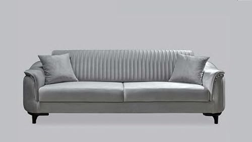 JV Möbel Couchen Polster Sofa 3 Sitzer Dreisitzer Stoffsofa Wohnzimmer Graue