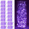Maxee 16 Stück 3M Lila LED Lichterkette Batterie, Wasserdicht für DIY, Party, Stimmung Lichter, Weihnachtsdeko, Innen- und Außenbereich Deko, 4 Stück Quadratische + 12 Stück Flache Lichterkette