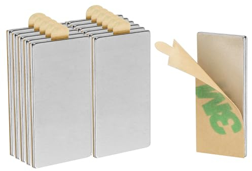 ECENCE Neodym Magnete 20 Stck. - Klebe-Magnete selbstklebend - 20x10x1mm - hochwertige NiCuNi-Beschichtung - Scheibenmagnete