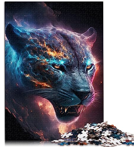 Puzzle für Erwachsene und Kinder, Starry Stealth Panther, lustige Puzzles für Erwachsene, 1000 Teile, für Erwachsene, Teenager, Papppuzzles, Heimdekoration, Größe: 26 x 38 cm