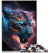 Puzzle für Erwachsene und Kinder, Starry Stealth Panther, lustige Puzzles für Erwachsene, 1000 Teile, für Erwachsene, Teenager, Papppuzzles, Heimdekoration, Größe: 26 x 38 cm