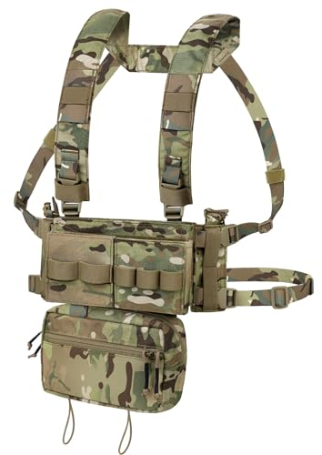 KRYDEX GEAR Chest Rig, MK3 Taktische Weste Military Molle Airsoft Weste mit 5.56 M4 Mag Taschen und Pistol Magazin Taschen