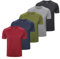 ZENGVEE 5 Pack Gym T Shirts Men Quick Dry Sport Tops for Men Light Running Tops Moisture Wicking Workout Shirts,210-Black Grey Green Navy Red-L