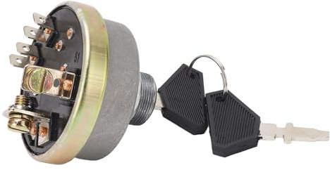 Interruttore di Accensione del Trattore Interruttore di Avviamento a Chiave della Luce di Accensione Adatto per Trattori Lunghi 310 310C 350 360 360C 445 445SD,Interruttore di accensione