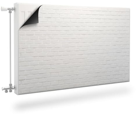 Muralo Radiator Cover, Magnetic Radiator Cover for Panel Radiators Made of Steel or Sheet Metal - Odourless and Safe for Health - Fine White Brick Width 120 cm x Height 60 cm