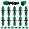 VooGenzek 10 Piezas Conectores en T con Púas para Riego por Goteo, Adaptador en T de 6 Vías Púas para Tubo 13/16 mm a 4/7 mm, Tubo de Tiego Tee por Goteo, para Césped, Jardín (Verde)