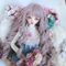 6-7 7-8 8-9 Kopfumfang BJD Puppenperücke Lange lockige Perücken für 1/3 1/4 1/6 BJD SD DOD Pullip (Nur Perücken) (Pink,Head Circumference 18-19cm)