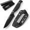 DRACHENADER Gürtelmesser GT3 feststehendes Messer Outdoor 42a konform, Full tang Survival Messer klein mit Micarta Griff, inkl. Kydex Scheide und Geschenkbox, Voll-Schwarz