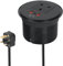 Desktop Power Strip with USB C PD 20W,Desk Grommet Socket 90mm Hole with 1 UK Plug & 2 USB Ports & 1.6m Cable,Recessed Socket for Home Office (Black Without Cover)