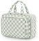 Narwey Kulturbeutel Damen Kulturtasche zum Aufhängen Waschtasche Kosmetiktasche Groß Waschbeutel Kosmetik-Organizer für Damen Mädchen(Mintgrünes Schachbrett(Groß))