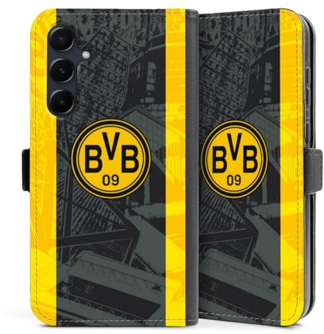 DeinDesign Klapphülle kompatibel mit Samsung Galaxy A35 5G Handyhülle aus Kunst Leder schwarz Flip Case Borussia Dortmund BVB Stadion