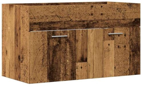 vidaXL Mobile da Bagno Legno Antico 80x38,5x46 cm Legno Multistrato, Armadio lavandino Bagno, Mobile lavabo Bagno, Mobile lavabo Guardaroba