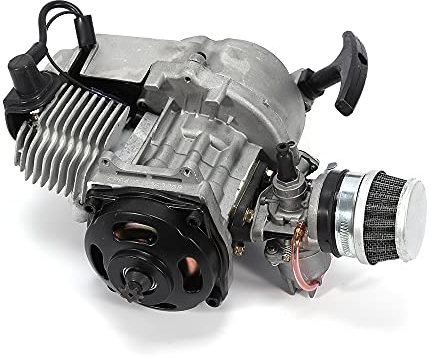 3PS 2 Takt Motor, Mini Pocket Bike Motor 49ccm Motor mit 1,2L Tank 3 PS für 49CC Zweitakt Motorräder ideal für Outdoor Fahrten