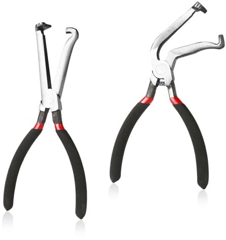 2pcs Electrical Disconnect Pliers, Electrical Connector Pliers with Anti-Slip Handle Carbon Steel Automotive Electrical Connector Pliers Spark Plug Pliers Pulling Tool for Car Repair