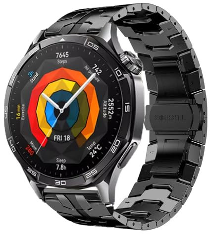 FKMBD Metallarmband für Huawei Watch GT5, 46 mm, Business-Armband, 22 mm, für Huawei Watch GT 46 mm/GT2e/GT3, 46 mm, Edelstahl-Uhrenarmbänder, 22 mm, Achat