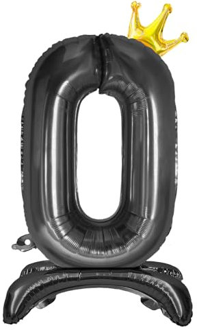 Luftballon 0-9 Geburtstag, Stehend Folienballon 0-9 Zahlen Luftballon Schwarz 32/81cm Folienballon Geburtstag Deko Junge Mädchen