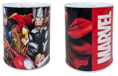 My sweety pop - Spardose aus Metall Marvel rot - Schule - Münzaufbewahrung - 12 cm - Geschenkidee