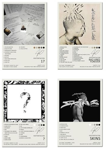 DEHEMUKA XXXTentacion - Poster, limitierte Auflage, ungerahmt, 20 x 30 cm, Leinwand, Wandkunst, Dekordruck, Wohnzimmer- und Schlafzimmerdekoration