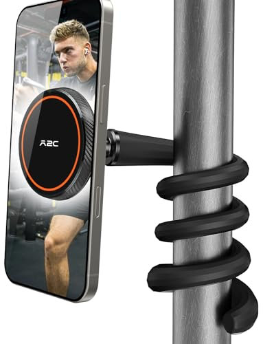 A2C Flexibler Schwanenhals-Handyhalterung für iPhone, Mag-Safe, langer Arm, magnetische Handyhalterung für Laufband, Peloton, tragbares Fitness-Zubehör für 10,2 - 17,8 cm Smartphones