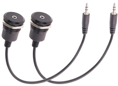 PENGLIN 2 Stück 3.5mm TRS Stereo Klinkenkabel Verlängerung | Buchse auf Stecker Einbaubuchse Durchgang Adapter für Kopfhörer, Smartphones und Audiogeräte