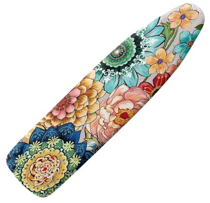 Coloranimal Vintage Mandala Flower Large Ironing Board Cover Thick Ironing Board Covers with Elastic Edge Iron Table Protective Fashionable Home Decor
