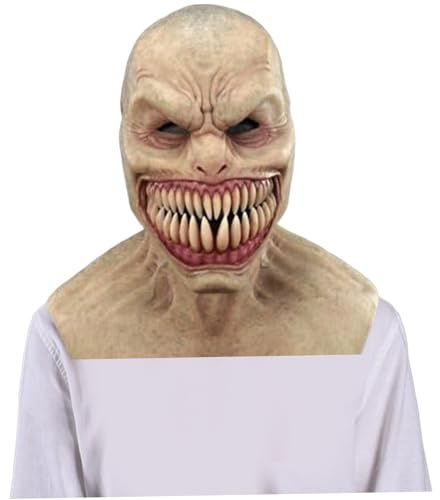 Jorzer Masque d'halloween, Masque Effrayant en Silicone réaliste, décorations pour Adultes, Carnaval, fête costumée, Maison hantée, Halloween, d'horreur, Couvre-Chef de Vieil Homme.