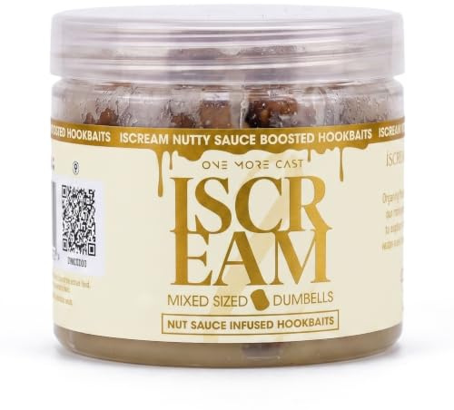 One More Cast OMC iScream Nutty Sauce Infused Hookbaits - 12x16mm & 14x18mm | Nut Based Carp Bait Pot with Tiger Nut, Peanut and Milk Protein Attractors