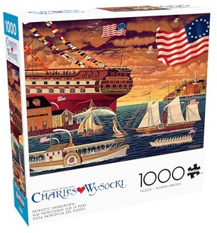Buffalo Games - Charles Wyscki - Patriotic Harborview - 1000 Piece Jigsaw Puzzle for Adults - Challenging Puzzle Perfect for Game Nights - Finished Size is 26.75 x 19.75