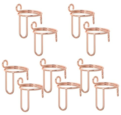 HAMPPLIES 10 Pcs Nail Rings Removable Copper Fingertip Rings Adjustable Extension Nail Jewelry for Women Stylish Press-on Set for Manicures and DIY