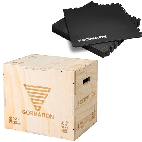 GORNATION Plyo Box in Legno 3 in 1 – Scatola Pliometrica per Salti, Crossfit e Home Gym, Box Jump per Allenamento Funzionale e Fitness, Attrezzo Compatto e Robusto per Casa o Studio
