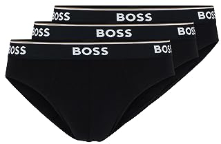 BOSS Herren 3er-Pack Klassische Stretch-Slips mit Normaler Passform Slip, Schwarz, Large