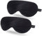 FMS Natürliche Seide Schlafmaske 2 Pcs Schlafbrille mit Verstellbarem Gummiband Hochwertige Augenmaske für Schlafenszeit und Reisen (2pcs, Schwarz)